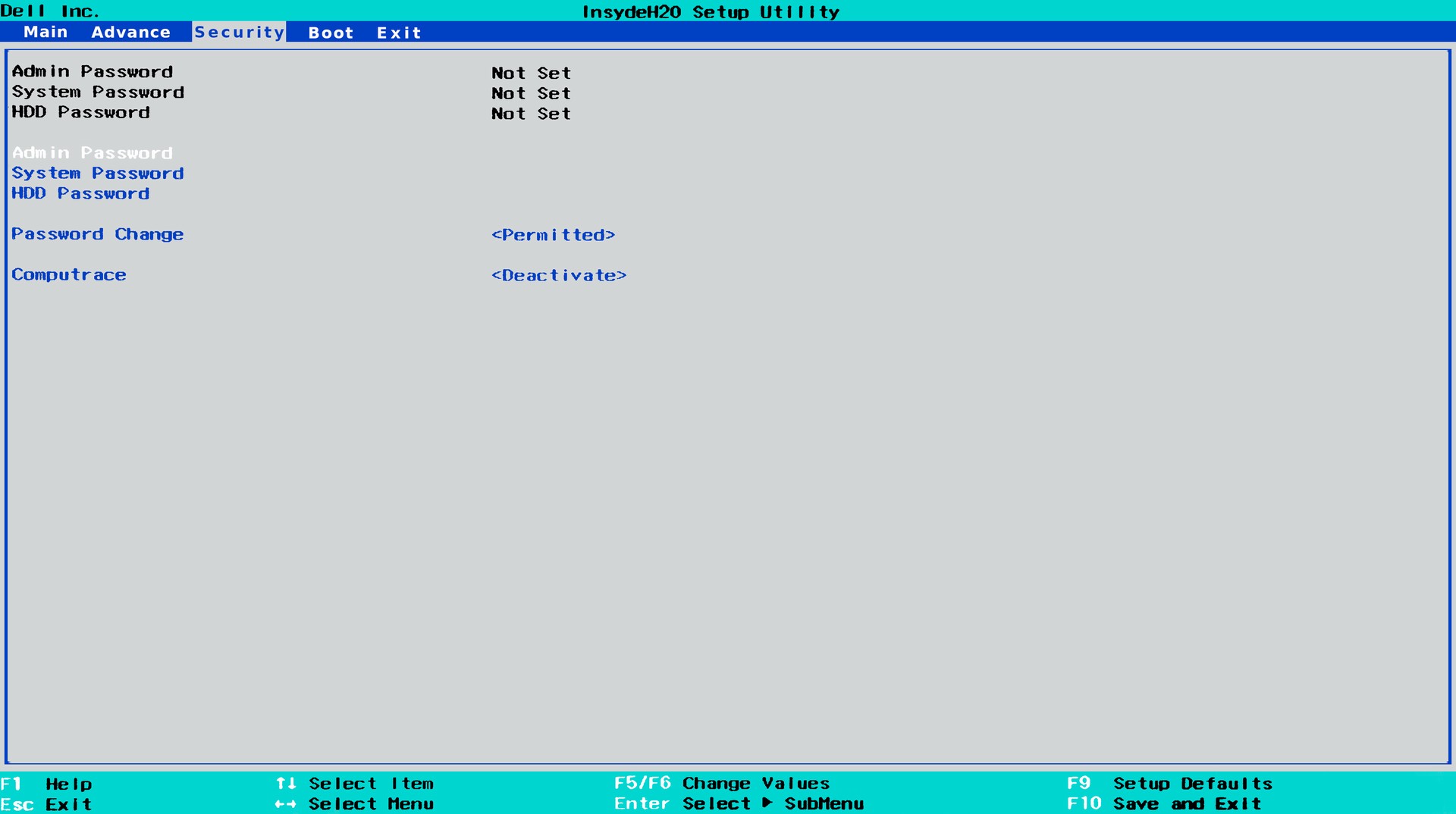 UEFI BIOS Securityタブ