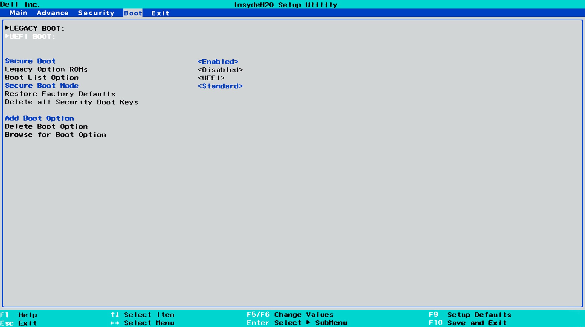 UEFI BIOS Bootタブ